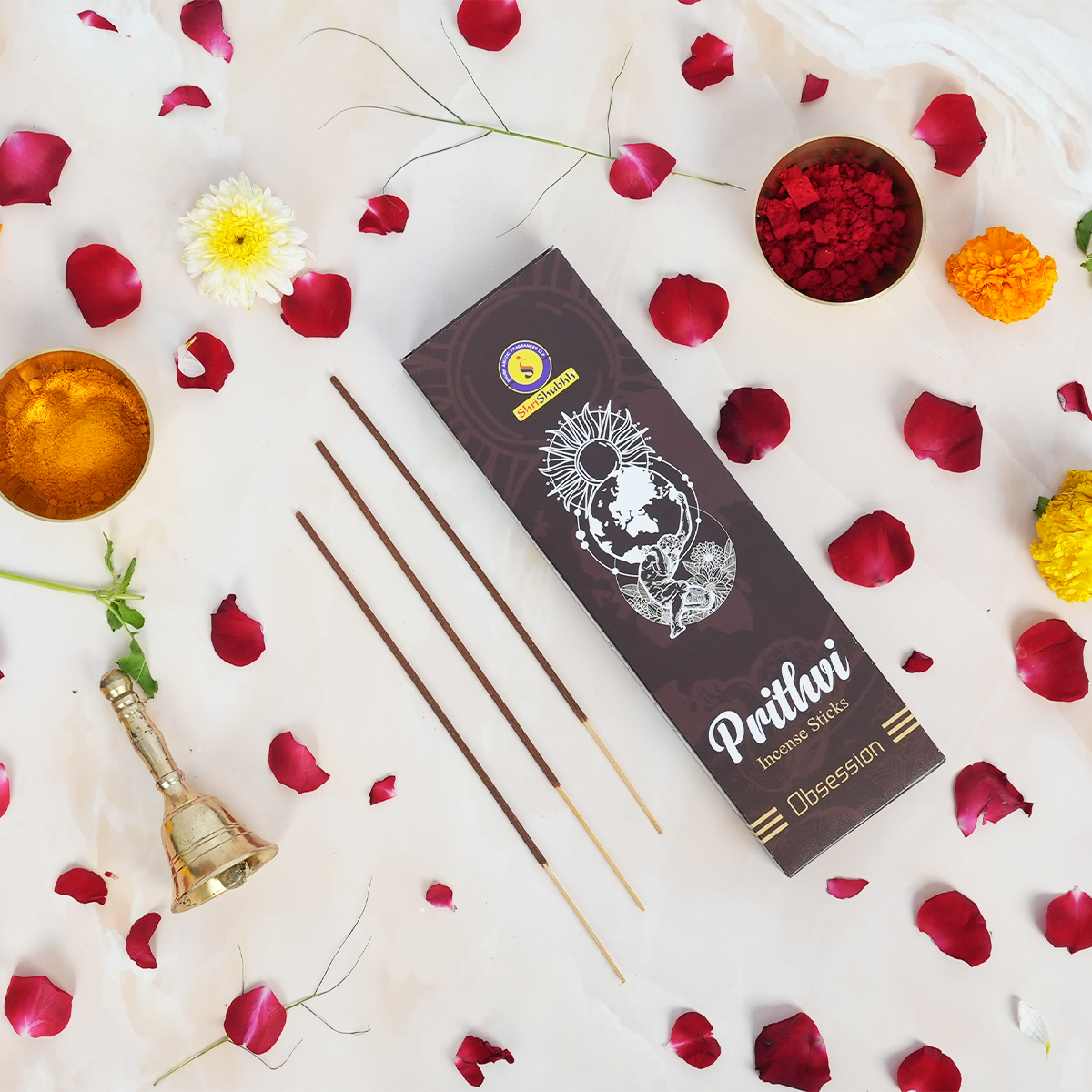 Shrishubhh - Prithvi Elegance - Premium Incense Sticks | Brown | Pack of 3 x 100g