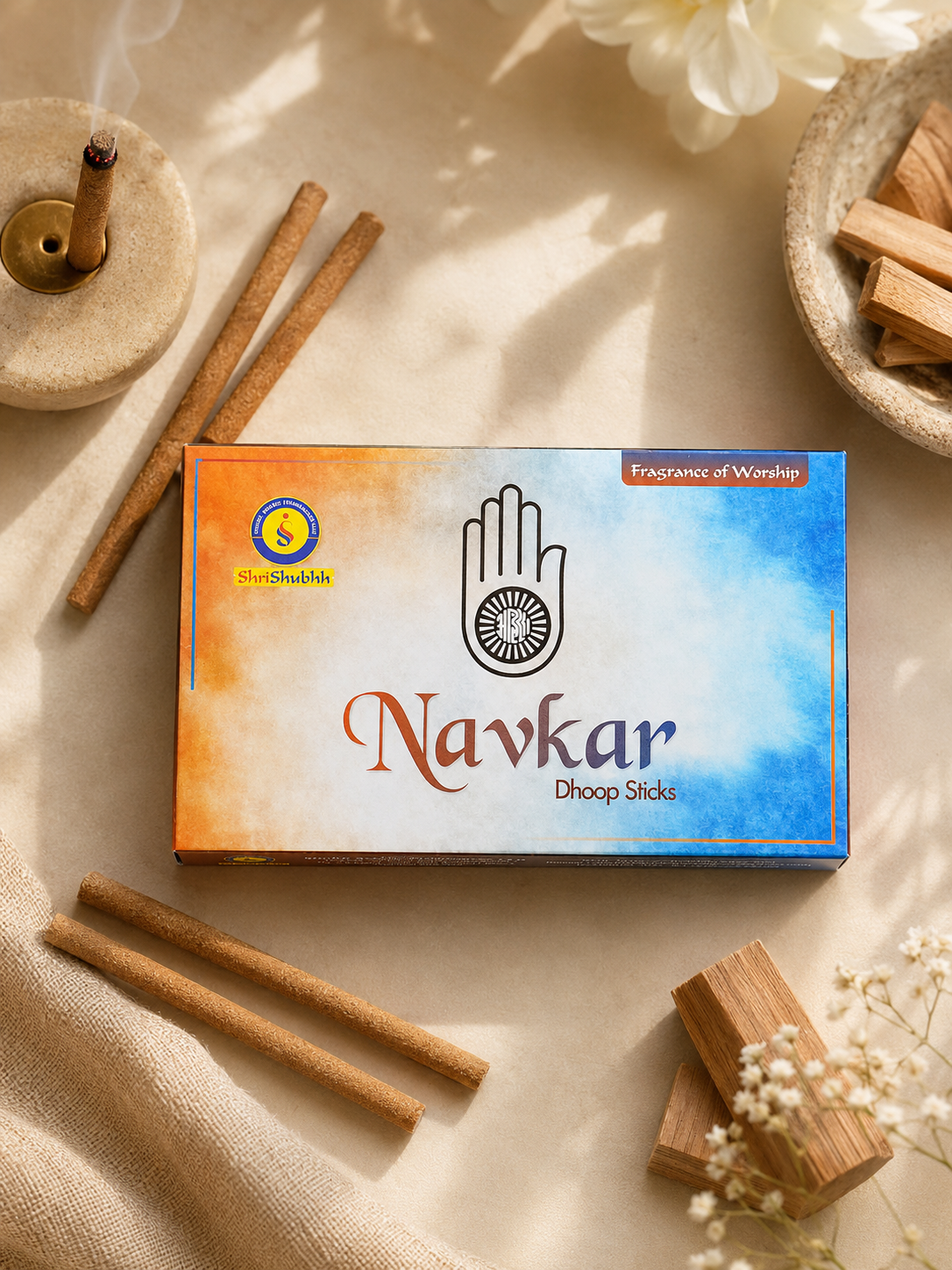 Shrishubhh - Navkar - Premium Dhoop 4" | Pack of 10 | 50g Each | 500g