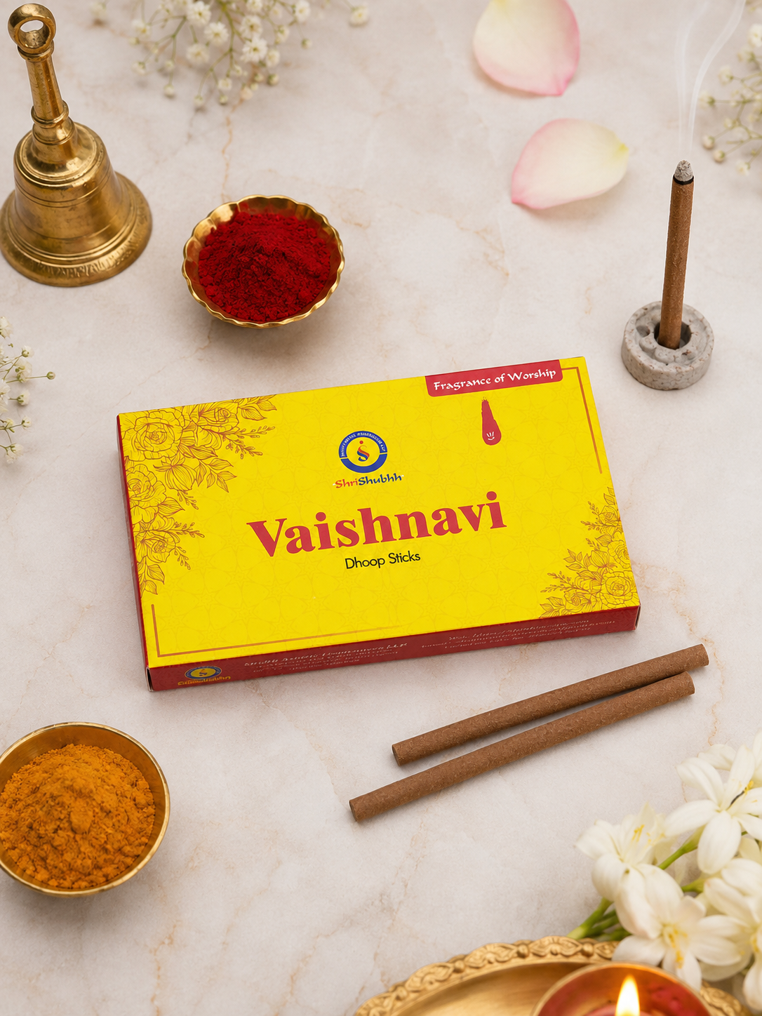 Shrishubhh - Vaishnavi - Premium Dhoop 4" | Pack of 10 | 50g Each | 500g