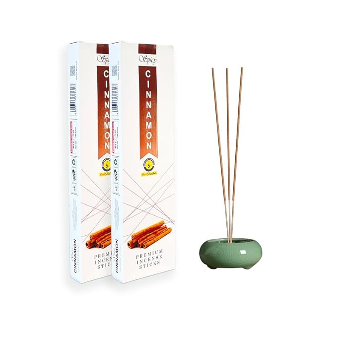 Shrishubhh - Spicy Cinnamon Fragrance Premium Incense Sticks | White | Pack of 4 x 100g