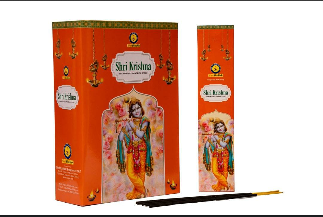 Shrishubhh | Shri Krishna Premium Quality Incense Sticks Pack of 12